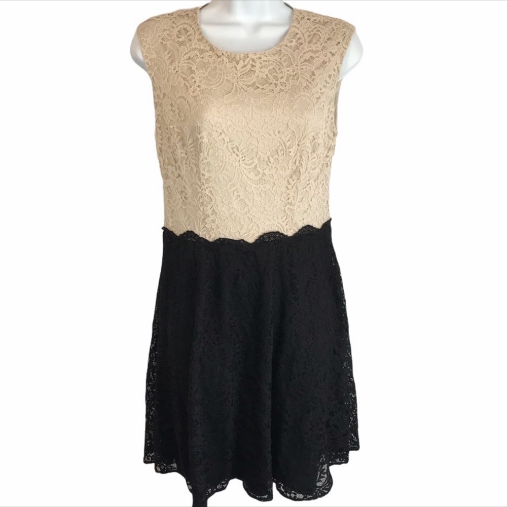 Betsey Johnson Lace Black & Cream Dress